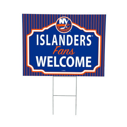 New York Islanders Coroplast Yard Sign, "Fans Welcome"