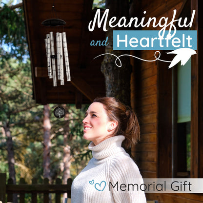 Gift Bundle - Serenity Memorial Wind Chimes, Thoughtful Gift For Special Occasions or Reflections Amazing Grace Scripture 40"