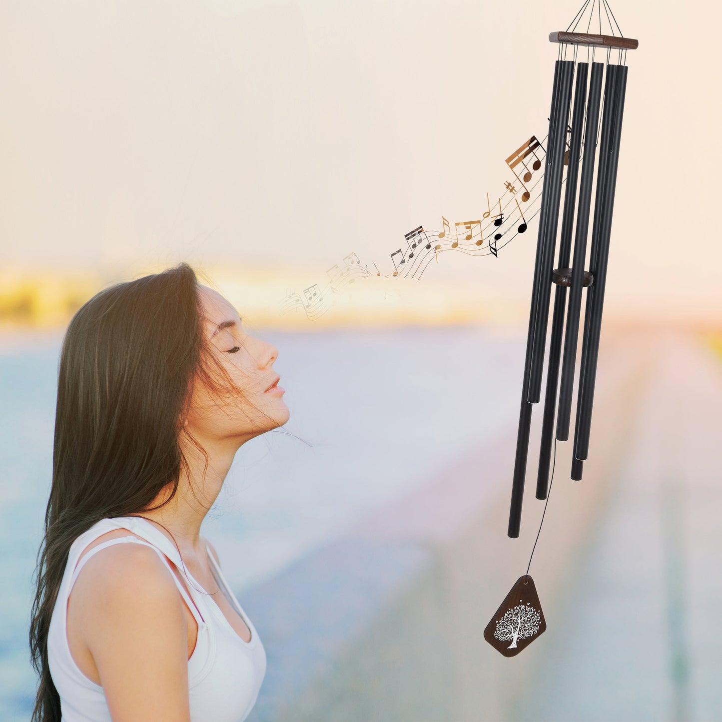 55" Serenity Large Deep Tone Memorial Wind Chime Church Bells, Thoughtful Gift For Special Occasions or Reflections