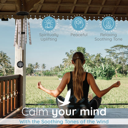 40" Serenity Memorial Wind Chimes, Thoughtful Gift For Special Occasions or Reflections Amazing Grace Scripture