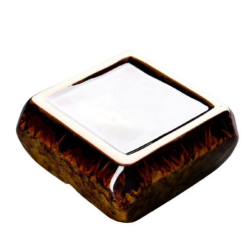 Square Glossy Ceramic Ashtray + Flameless Lighter (WHITISH)