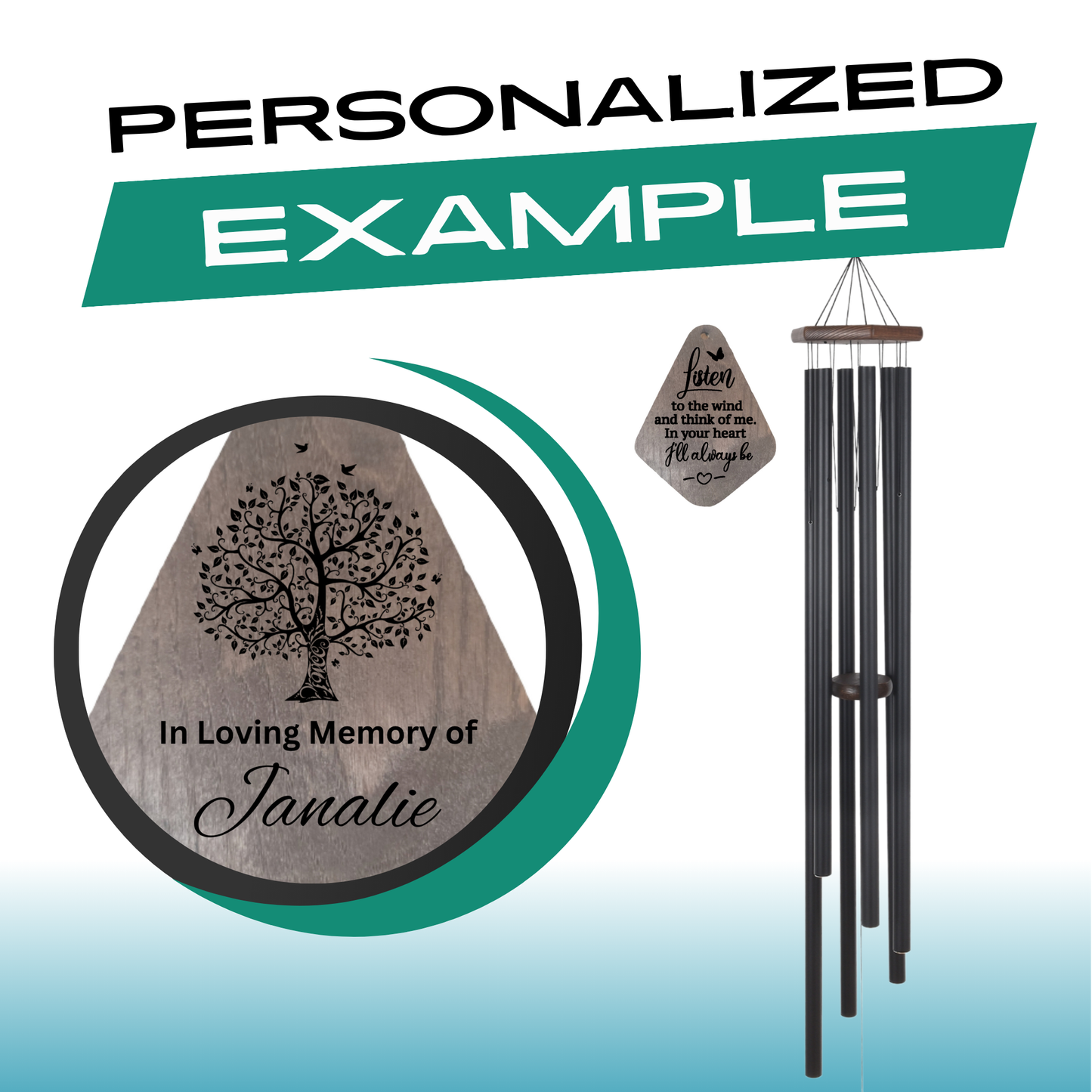 55" Serenity Large Deep Tone Memorial Wind Chime Church Bells, Thoughtful Gift For Special Occasions or Reflections