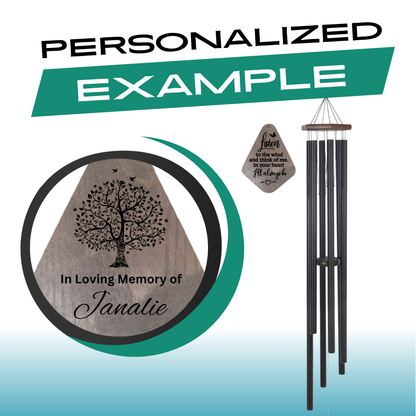 55" Serenity Large Deep Tone Memorial Wind Chime Church Bells, Thoughtful Gift For Special Occasions or Reflections