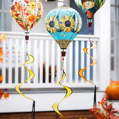Welcome Friends Leopard Sunflower Burlap Balloon Spinner