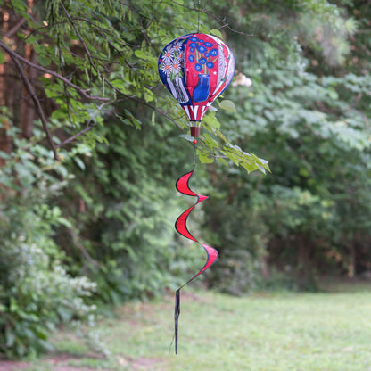 Patriotic Floral Burlap Balloon Spinner