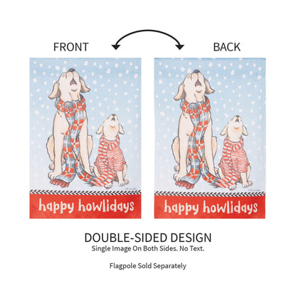 Winter Pups Suede Garden Flag