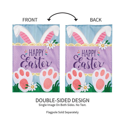 Happy Easter Bunny Applique Garden Flag