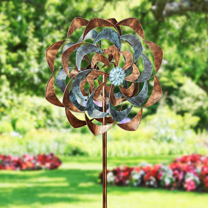 75"H Blue & Copper Edge Wind Spinner