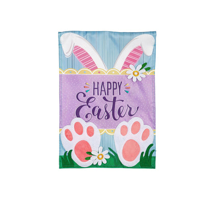 Happy Easter Bunny Applique Garden Flag