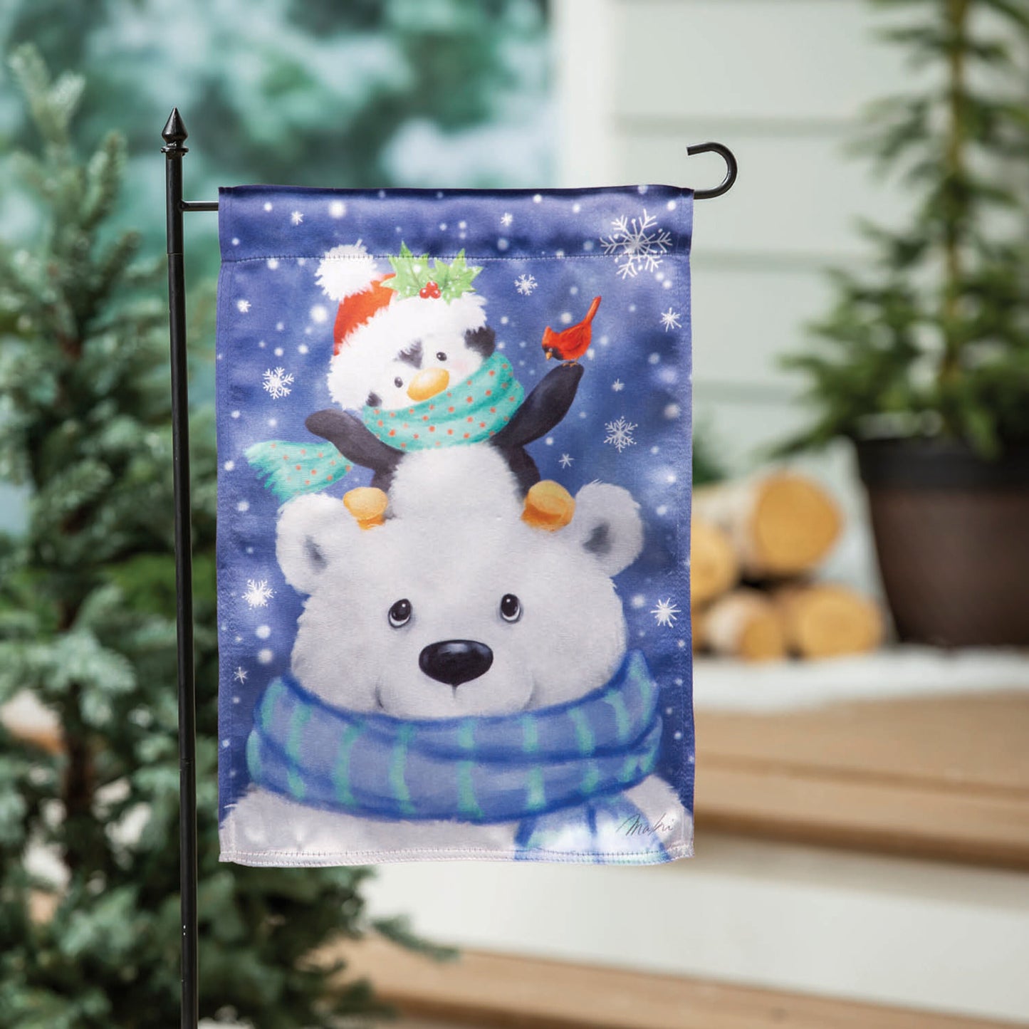 Polar Bear and Friends Lustre Garden Flag