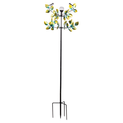 Bird and Leaves Solar Wind Spinner 80"H
