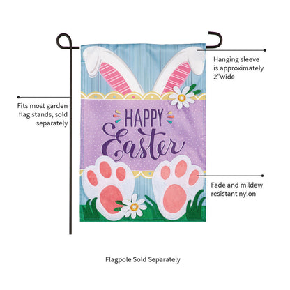 Happy Easter Bunny Applique Garden Flag
