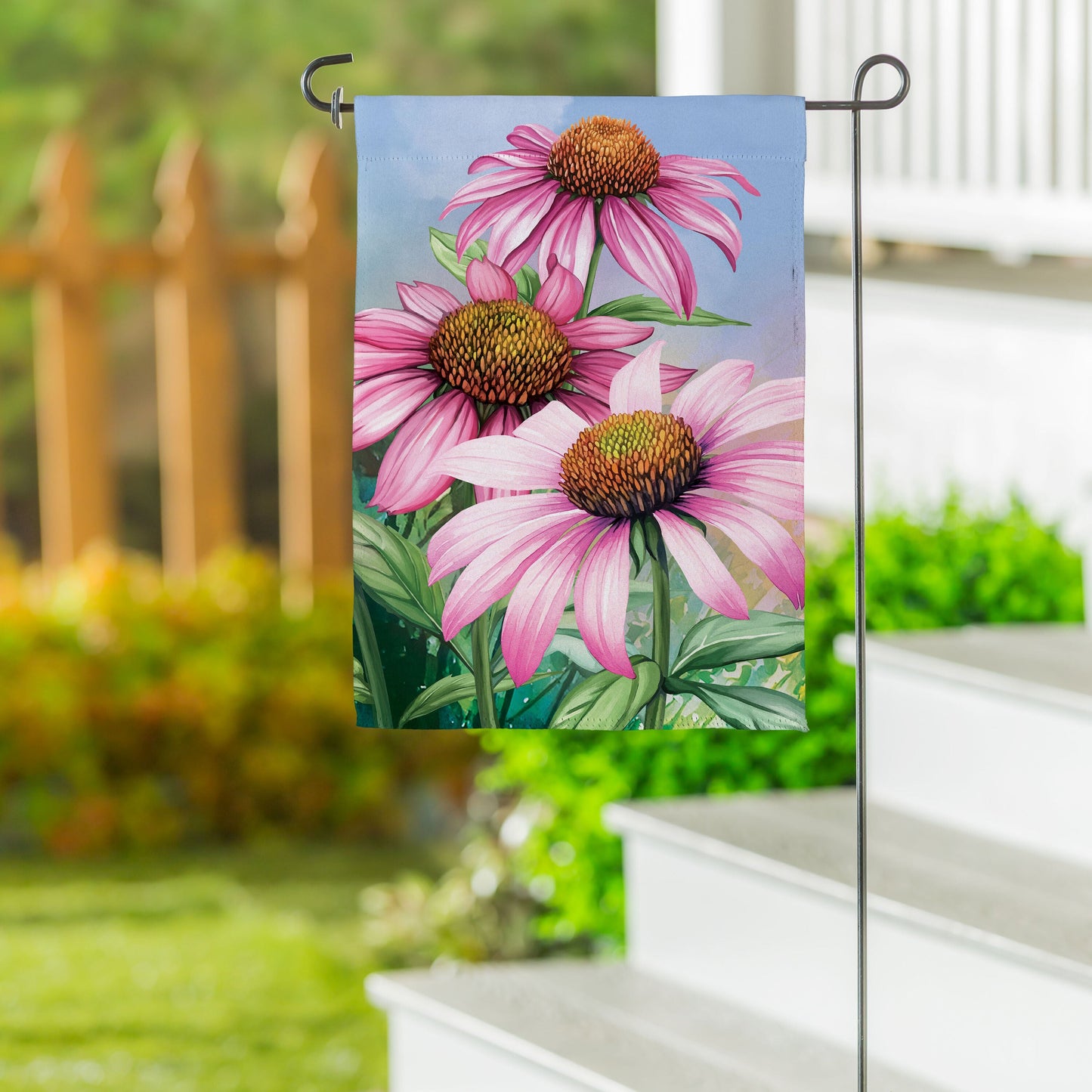 Cornflower Trio Suede Garden Flag
