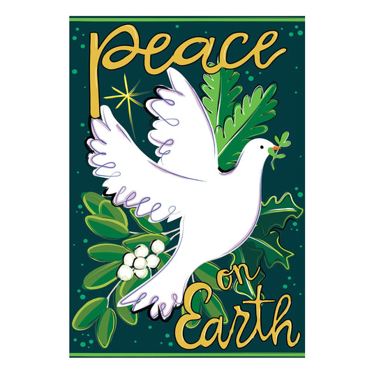 Peace On Earth Applique House Flag