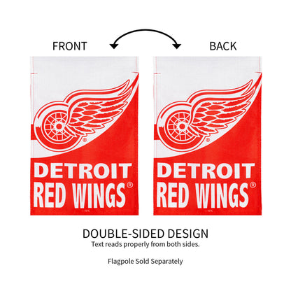 NHL Hockey Burlap Garden Flag, Detroit Red Wings