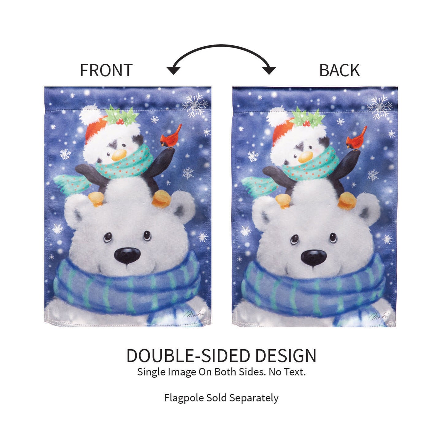 Polar Bear and Friends Lustre Garden Flag