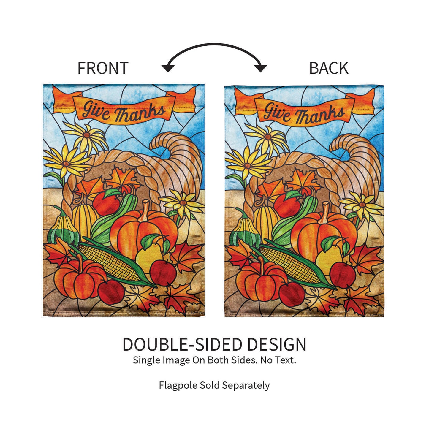 Stained Glass Cornucopia Garden Lustre Flag