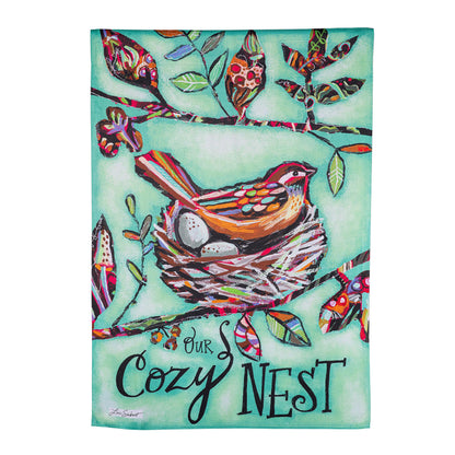 Our Cozy Nest Suede House Flag