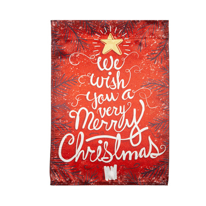 We Wish You a Merry Christmas Reversible Lustre Garden Flag