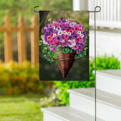 Petunia Basket Suede Garden Flag