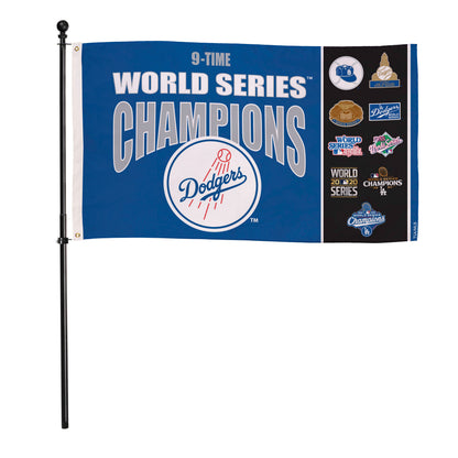 Los Angeles Dodgers Single Sided Flag w/ 2 Grommets, 3'x5' Multi Win Flag