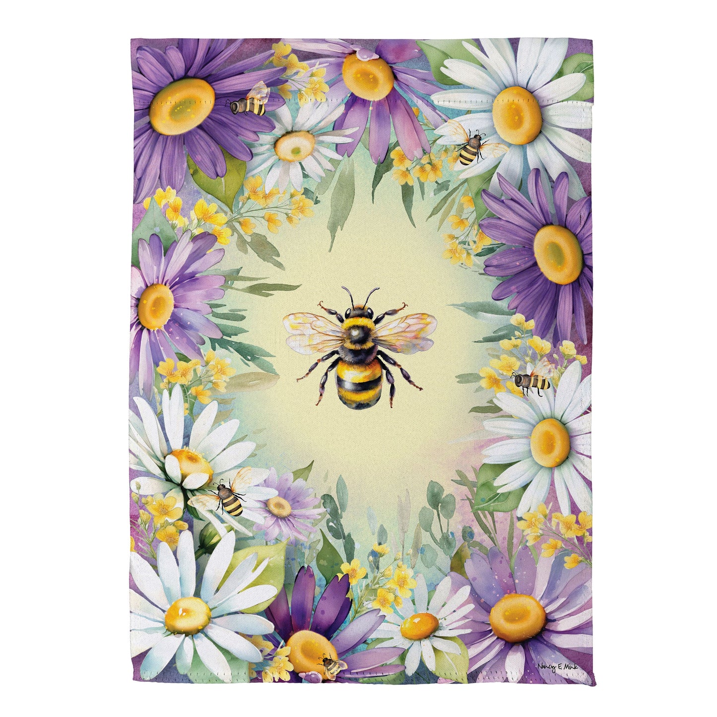 Buzzing Around Suede Garden Flag