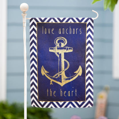 Anchor & Gold Reversible Burlap Garden flag