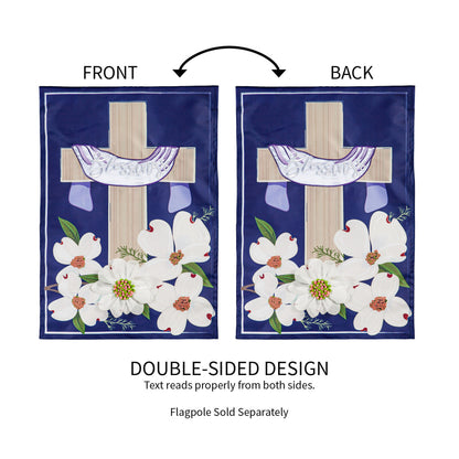 Dogwood Blessings Garden Applique Flag