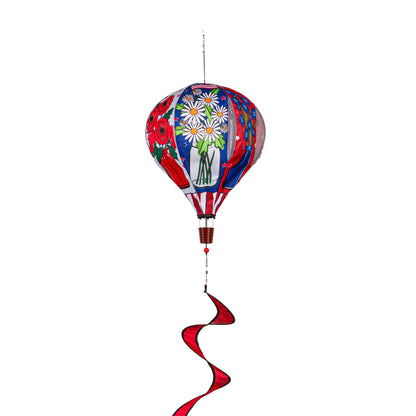 Patriotic Floral Burlap Balloon Spinner
