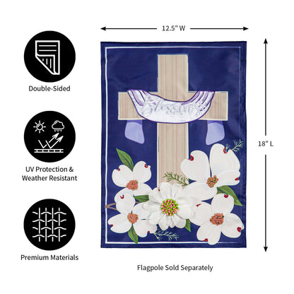 Dogwood Blessings Garden Applique Flag