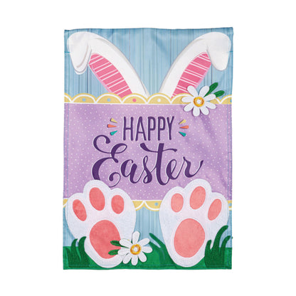 Happy Easter Bunny Applique Garden Flag