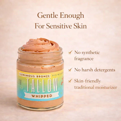 Luminous Bronze Whipped Tallow Moisturizer - Natural Bronzing Body Butter with Mica