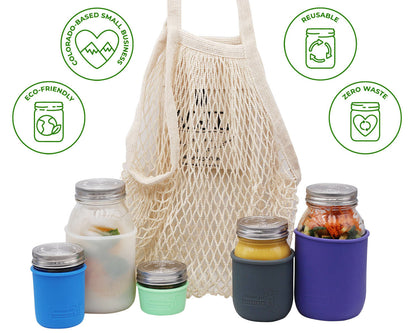 Organic Cotton String Tote Bag with Pocket