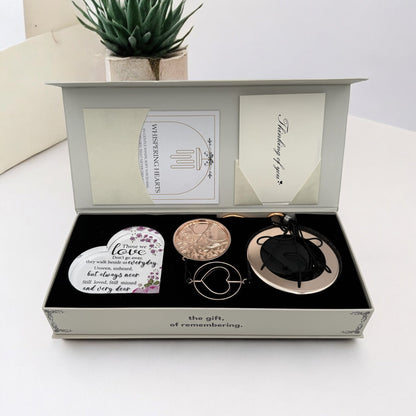 Gift Bundle - Memorial Wind Chime – Whispering Hearts™ Collection – Platinum Rose Personalized 30”