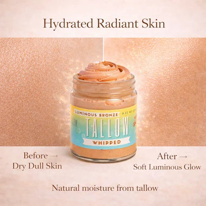 Luminous Bronze Whipped Tallow Moisturizer - Natural Bronzing Body Butter with Mica