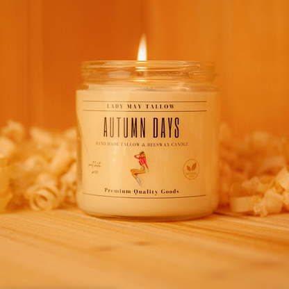 Seasonal Tallow & Beeswax Candle 16oz | Non Toxic Grass-Fed All-Natural Clean Burning