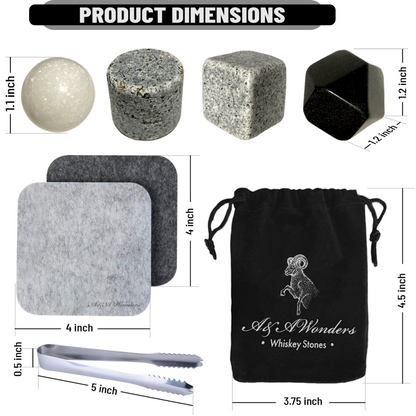 Premium Whiskey Stones Set Of 4 Geometrical shapes