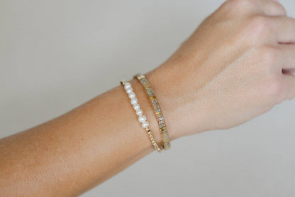 3mm fresh water pearl bar bracelet