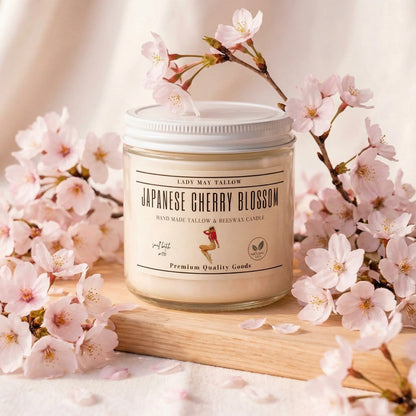 Lady May Tallow "Classic" Tallow & Beeswax Candle 16oz | 7 Natural Scents | Non-Toxic Clean Burning