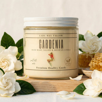 Lady May Tallow "Classic" Tallow & Beeswax Candle 16oz | 7 Natural Scents | Non-Toxic Clean Burning