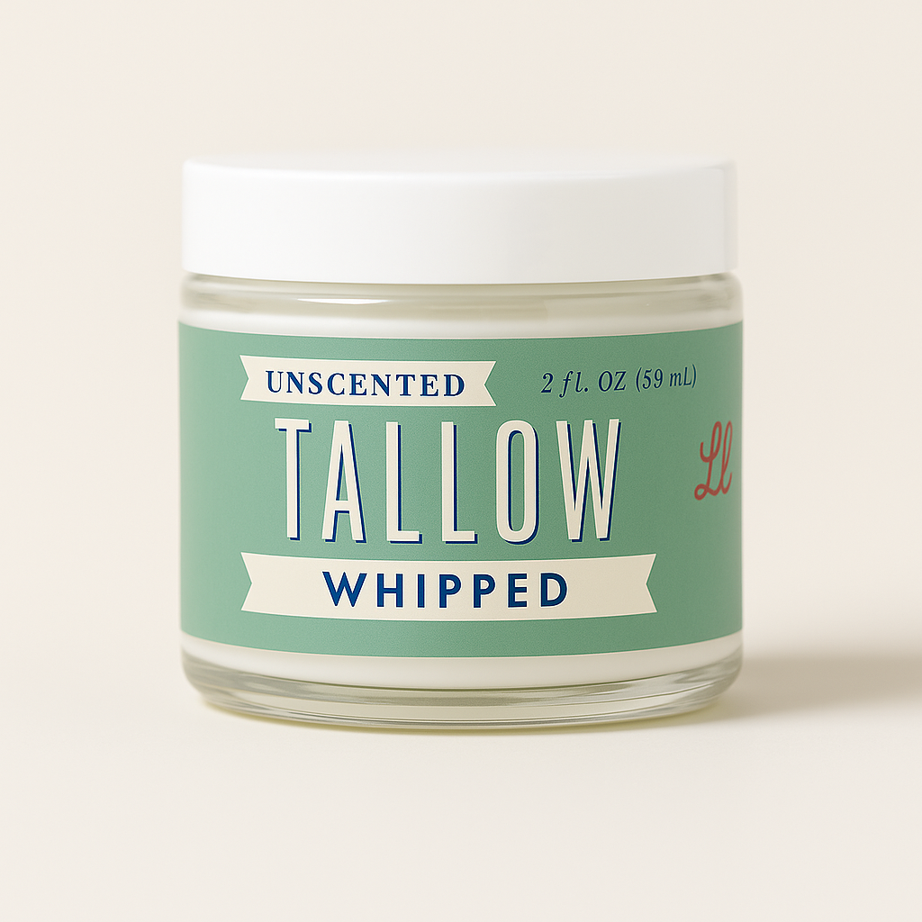 Unscented Whipped Tallow – All-Natural Moisturizer | Pure Beef Tallow Cream for Face & Body, Handmade, Preservative-Free Skincare