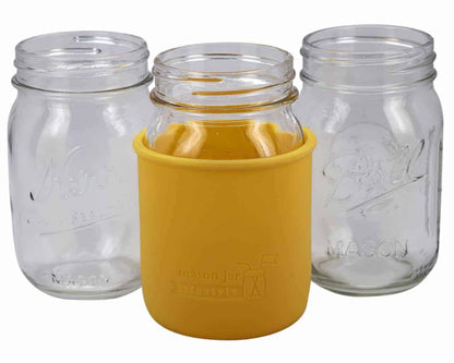 Silicone Sleeve for Regular Mouth Pint 16oz Mason Jars