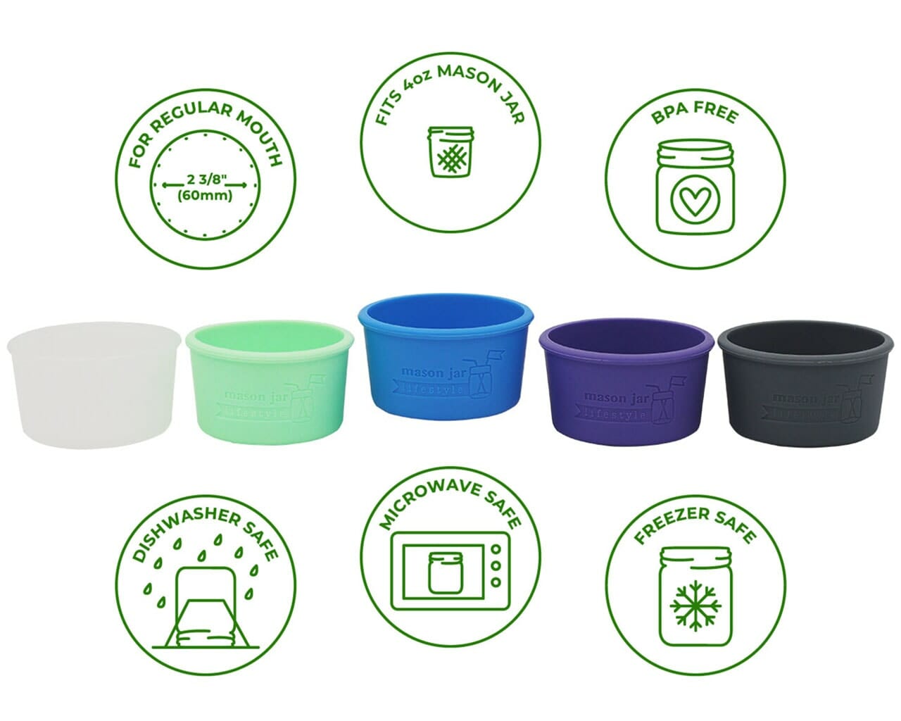 Silicone Sleeve for 4oz Mason Jars