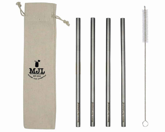 Long Stainless Steel Smoothie Straws for Quart Mason Jars