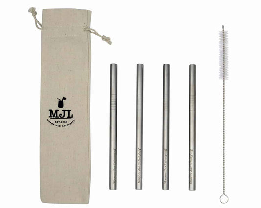 Medium Stainless Steel Smoothie Straws for Pint Mason Jars