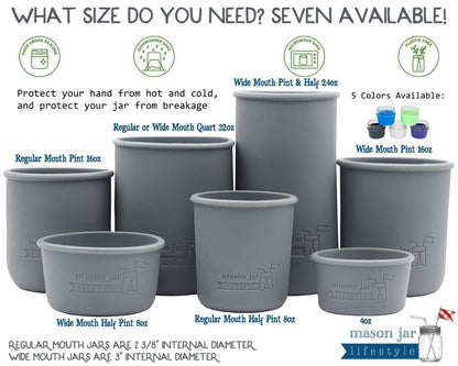 Silicone Sleeve for Quart 32oz Mason Jars