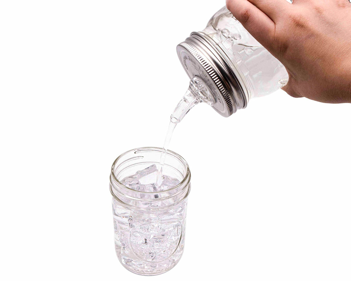 Liquor Pour Spout Stainless Steel Lid for Mason Jars