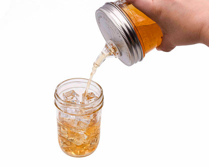 Liquor Pour Spout Stainless Steel Lid for Mason Jars