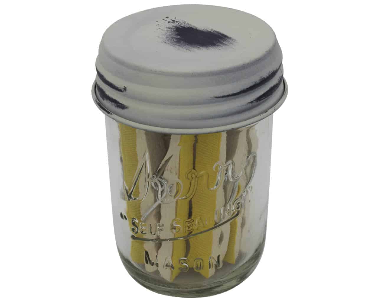 Antique White Shabby Chic Mason Jar Lids 4 Pack