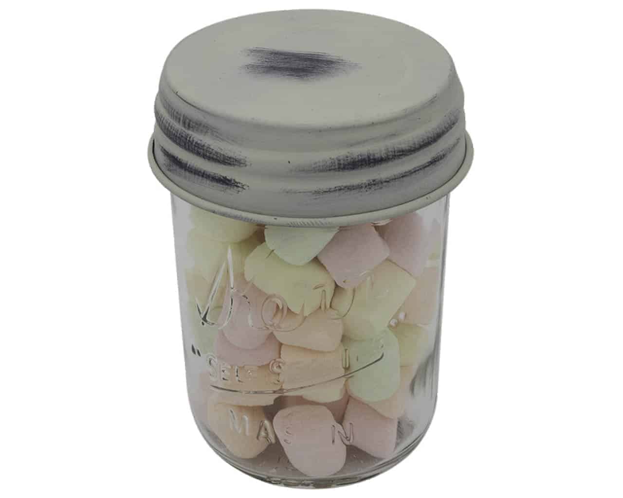 Antique White Shabby Chic Mason Jar Lids 4 Pack